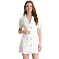 thumbnail image 1 of INSPIRE CHIC Robe Ceinturée à Col Rabattu à Double Boutonnage Unie pour Femme, 1 of 6