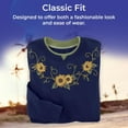 thumbnail image 5 of Sagefinds Sunflower Swirl Sweatshirt, Women’s Long Sleeve Pullover, Embroidered Flowers Top - Large, 5 of 8