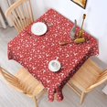 thumbnail image 2 of Red Christmas Deer and Snowflake Pattern Square Tablecloth,Waterproof Square Table Cover,Wipeable Spillproof Washable Table Cover for Home Kitchen Party Decor 60"x60"(152x152cm), 2 of 6