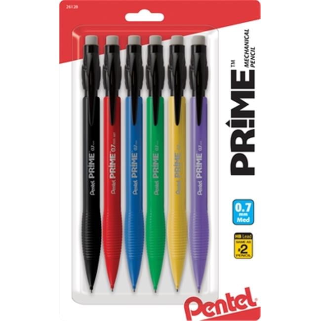 Pentel AX7BP6M 0.7 mm Prime Mechanical Pencil, Assorted Color - Pack of 6