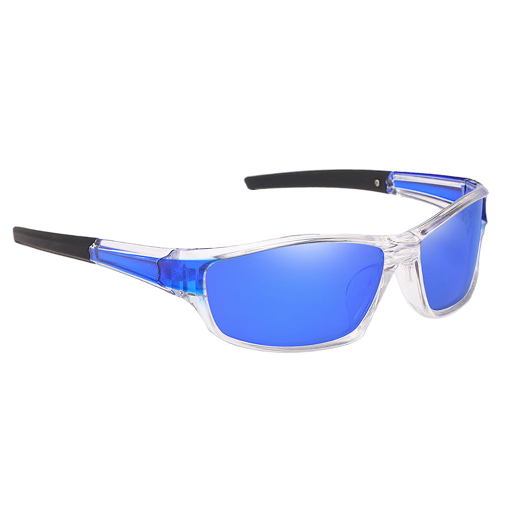 Lightweight Sports Goggle Blue Frame Design Windproof Cycling Glasses Bike Sunglasses UV Protection Eyewear with Colorful Lenses 2 Type 