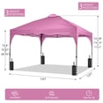 thumbnail image 2 of Ainfox 12'x12' Pop Up Canopy Tent with Weighted Sandbags, Easy-Setup Gazebo, Outdoor Canopy with 3 Adjustable Heights for Events,Parties,Camping,Pink, 2 of 10