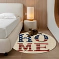 thumbnail image 2 of Round Rugs 3Ft, Khaki Vintage Round Area Rug Washable Indoor Throw Carpet, American Flag Retro Art Rustic Small Non Slip Circle Rug for Bedroom Living Room Home Decor Aesthetic, 2 of 8