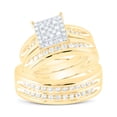 thumbnail image 3 of 14Kt Yellow Gold 5/8 Ctw Natural Diamond Square Trio Set, Womens Size: 9 / Mens Size: 11, 3 of 3