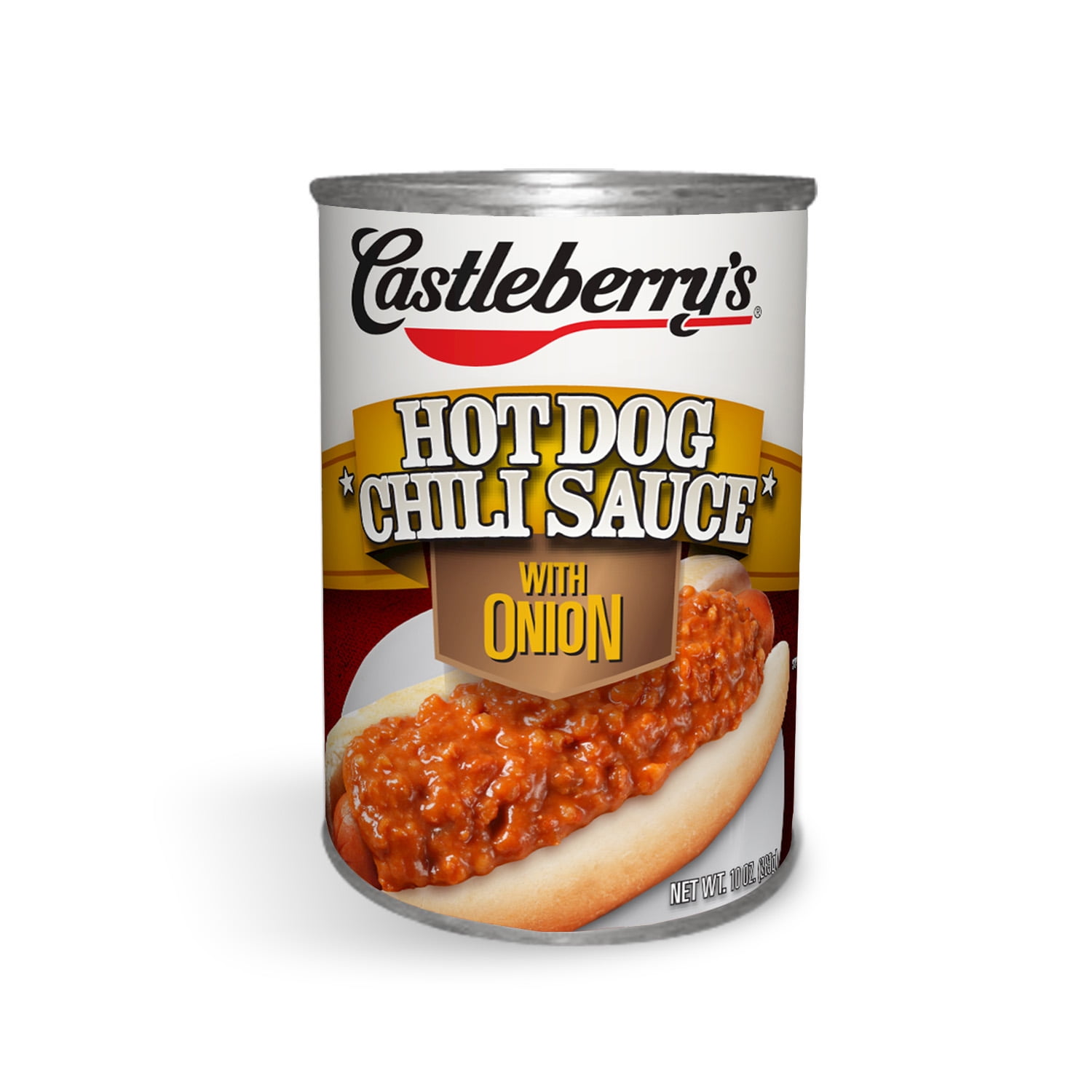 Castleberry’s Hot Dog Chili Sauce with Onion, 10 oz Can – Quick Chili Dog Topping for Easy Meals