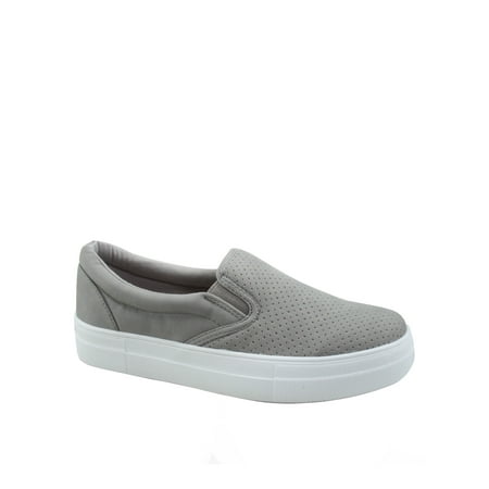 

Flat Slip On Perforated Double Layer Foam Padded Cushion Sock Fashion Sneakers Shoes (Mauve 11)