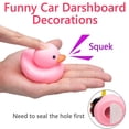 thumbnail image 2 of Adornos de pato rosa para coche, decoraciones para salpicadero de coche, gafas geniales, pato con casco de hélice, cadena dorada, 2 of 8