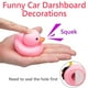 thumbnail image 1 of Adornos para coche con forma de pato rosa, decoración para salpicadero de coche, gafas geniales, casco con hélice, cadena dorada, 1 of 10