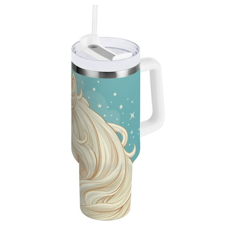 

JSTEL Unicorn Portrait Star 30 oz Tumbler Stainless Steel Water Bottle Vacuum Insulated Cup with Straw Lid & Handle For Travel Car Cup Holder