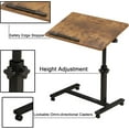 thumbnail image 3 of Overbed Bedside Desk Mobile Rolling Laptop Stand Tilting Overbed Table with Wheels Height Adjustable Tray Table for Laptop Bed Sofa Side Table, 3 of 5