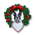 thumbnail image 4 of Ornaments by Elves Personalized Boston Terrier Puppy Wreath Christmas Ornament Pet Dog Decor .25 lbs, 4 of 8