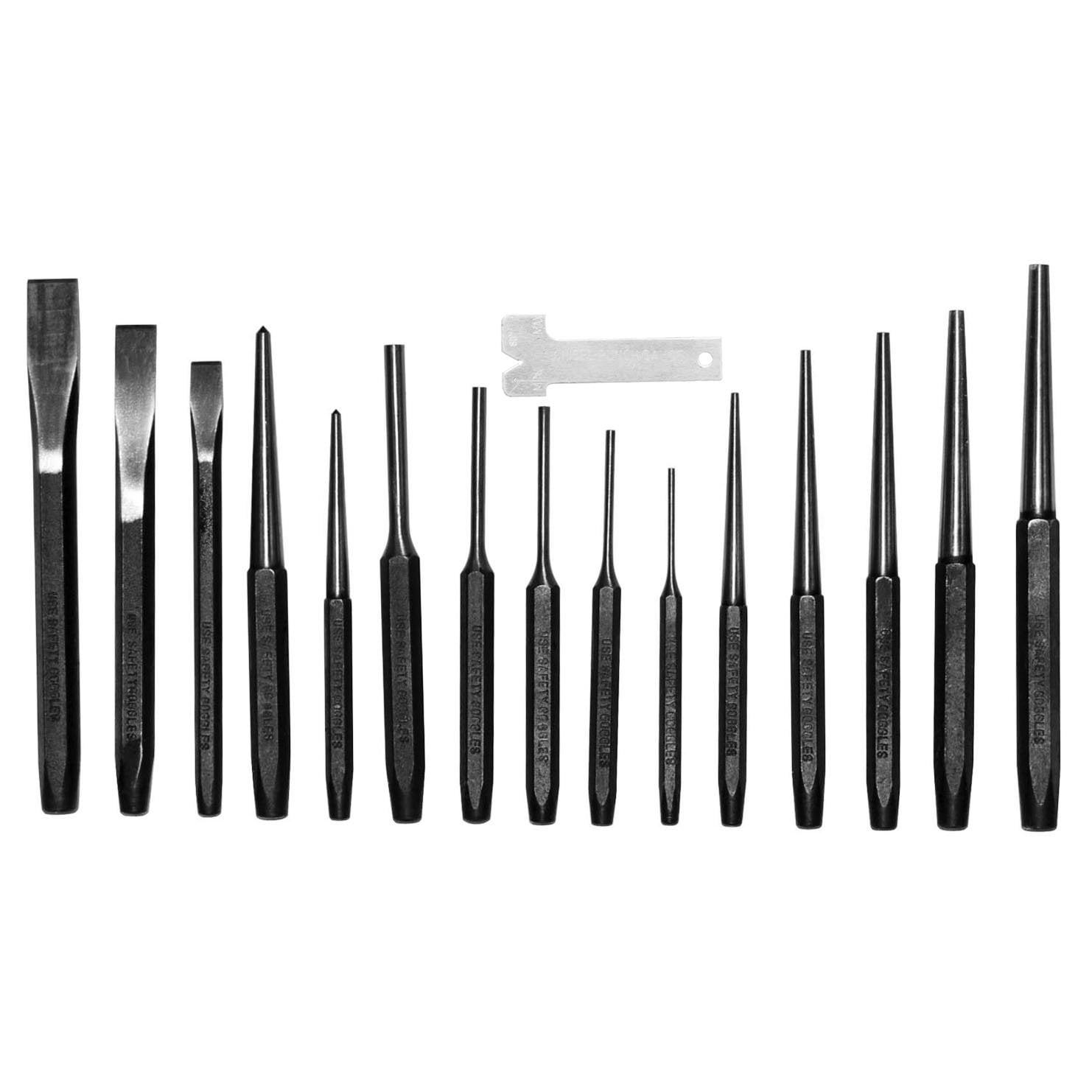 25515 Punch and Chisel Set, 16Piece, Set Includes 5 Taper Punches, 5
