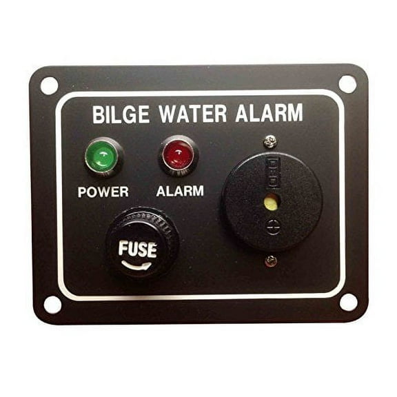 Pactrade Marine Boat Bilge Alarm Pump Switch Aluminum Plate, LED Indicators