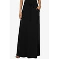 thumbnail image 3 of TheMogan Women's S~3X Drawstring Waist Pocket Drapey Jersey A-Line Long Maxi Skirt, 3 of 7