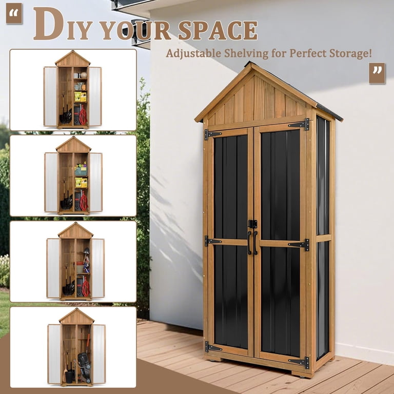 PETSCOSSET, Outdoor Storage Cabinet, Waterproof, with Shelves