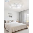 thumbnail image 5 of Lokivas 24" White Modern Ceiling Fan with Light, Flush Mount, Quiet 6 Speeds, Dimmable LED, App and Remote Control for Indoor, 5 of 8