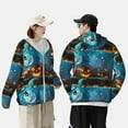 thumbnail image 6 of Kll Spooky Halloween Print Men'S Women’s Upf 50+ Sun Protection Outdoor Hoodie Jacket Long Sleeve Fishing Hiking Performance Shirt- Small, 6 of 8