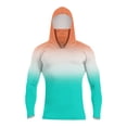 thumbnail image 2 of Mens Uv Sun Hoodie with Thumb Holes Solid Gradient Sun Protection Hoodie Shirt UPF 50 Long Sleeve Uv SPF T-Shirts L Mint Green, 2 of 4