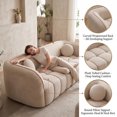 thumbnail image 4 of LUCKHAO 98.4" Modern Compressed Cloud Sofa, 3-Seat Corduroy Couch, No Assembly Sofa-in-a-Box, Camel, 4 of 8