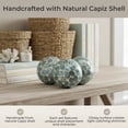 thumbnail image 5 of Zeckos Sea Blue Capiz Shell 4 inch Decorative Orbs Set of 3, Coastal Bowl Fillers, 5 of 9