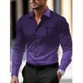 thumbnail image 1 of Camisa informal de negocios con estampado de manga larga para hombre, camisa formal con botones, otoño invierno, primavera verano, manga larga con puños, azul, 1 of 6