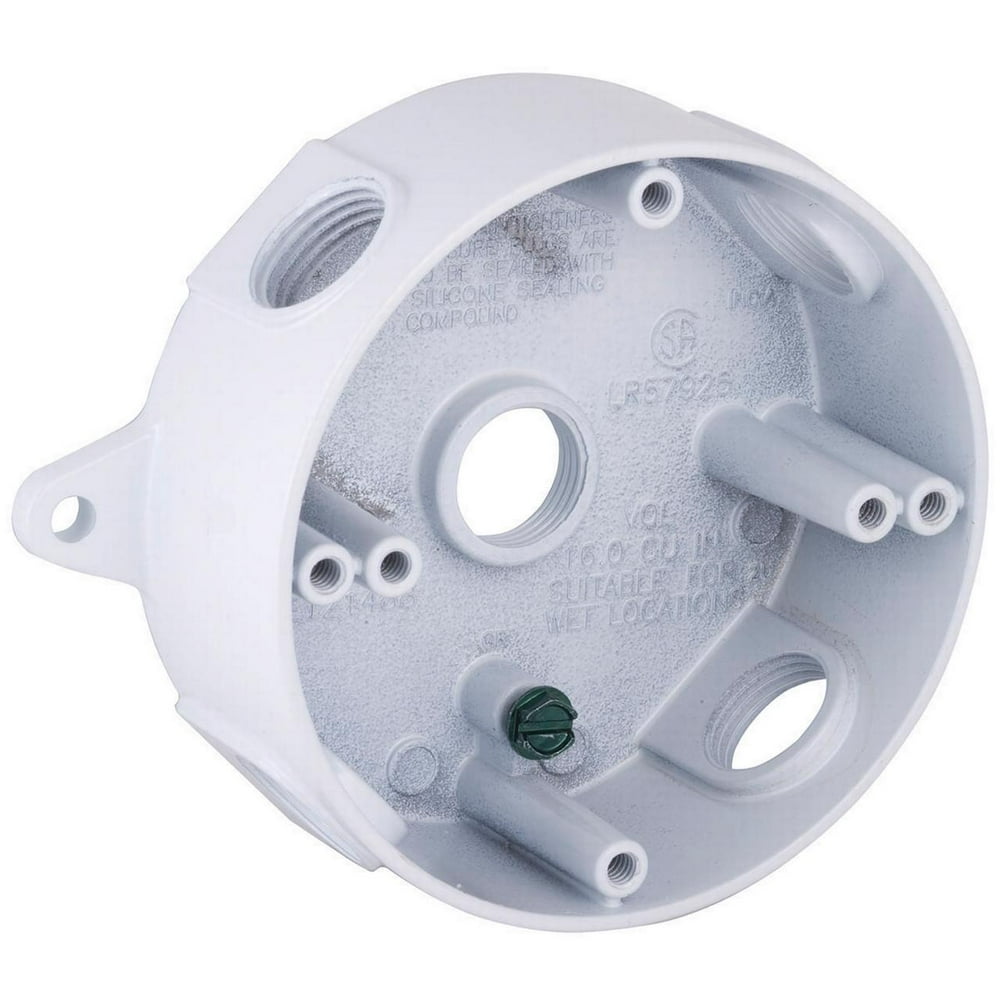 Bell Weatherproof Round Box 51/2 Outlets White 53611