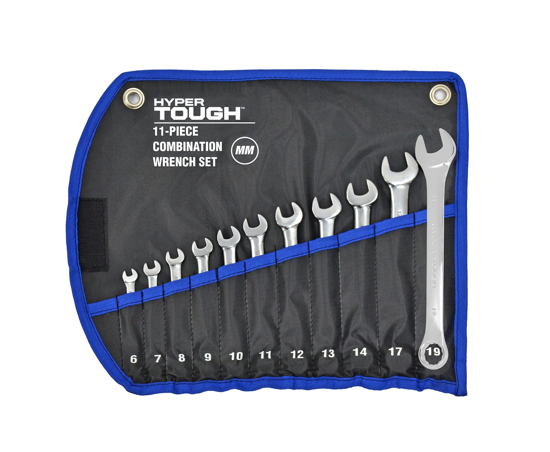Hyper Tough 11-Piece Combination Wrench Set, Metric