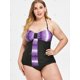 thumbnail image 2 of Camiseta sin mangas con adorno de cuello halter y talla extra Rosegal  Tankinis, 2 of 5