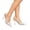 White, variant on OOOUM Lace Mesh Kitten Heels For Women Comfortable Lightweight Flexible Slingback Pumps Non Slip Adjustable Pointed Toe Heels Black US:5.5