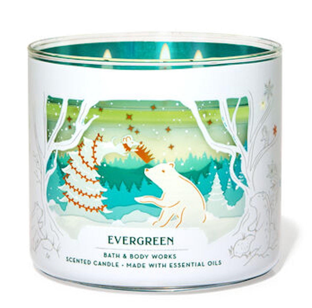 White Barn Bath & Body Works 3-Wick Scented Illuminating Candle in  Evergreen (2020)