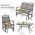 thumbnail image 4 of Costway 4pcs Patio Glider Conversation Set Swing Rocking Chair Table Heavy-Duty Outdoor, 4 of 10