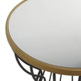thumbnail image 6 of DecMode 18" x 21" Black Metal Accent Table with Mirrored Glass Top, 1-Piece, 6 of 9