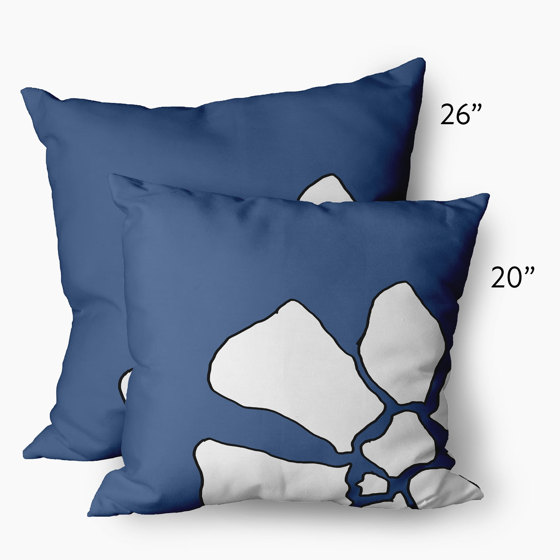 Simply Daisy 20" x 20" Modern, Contemporary Blue Polyester Throw Pillow