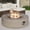 Gray, variant on VENTOPYR Outdoor Round Terrazzo White Propane Fire Pit Coffee Table w Wind Guard (Tank Outside)