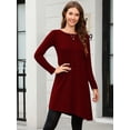 thumbnail image 5 of Chiclily Women's Tunic Sweater Dress Loose Fitting Winter Dress for Women, US Size Large in Wine Red, 5 of 6