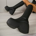 thumbnail image 6 of Honeeladyy Women's knee High Boots Retro Mid-heel High Knight Elastic Boots Christmas Shoes, 6 of 6