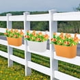 thumbnail image 6 of 3 Pack Large Metal Hanging Flower Pots, Outdoor Hanging Planters for Balcony Railing, Removable Hooks & Drainage Holes, Decorative Plant Pots for Fence, Patio, Garden, 6 of 8