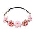 thumbnail image 2 of UNLLLL Silk Floral Headband, Ladies Flower Hair Hoop with Small Gesang and Rose, Soft Breathable Fabric Hairband, for Wedding Photography Party Travel Accessories (Pink), 2 of 6