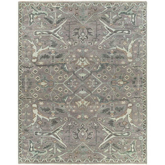 Hauteloom Bugasan Wool Living Room, Bedroom Area Rug - Traditional - Gray, Light Gray, Medium Brown - 10' x 14'