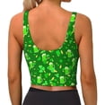 thumbnail image 3 of Xecao St Patrick's Day2 for Sports Bra with Removable Pads, Crop Tank Top Design, Women's Longline Sports Bra - Non-Wired - Medium, 3 of 9
