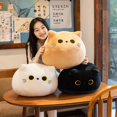 thumbnail image 2 of Ins 10/30CM Black Cat Plush Pillow Cartoon Cat Head Plushie Stuffed Toys Cat Doll Girl, 2 of 5