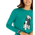 thumbnail image 2 of Tommy Hilfiger Womens Long Sleeve Terrier Print Pullover Sweater Green S, 2 of 3