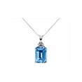 thumbnail image 5 of RYLOS Jewelry For Women Sterling Silver Emerald Cut Gemstone & Genuine Diamond Ring & Matching Necklace Rectangular 16X12MM  Blue Topaz December Birthstone Womens Jewelry Matching  Friendship, 5 of 8