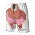 thumbnail image 5 of Kll Sloth With Donuts1 Men'S Casual Summer Beach Shorts Hawaiian Shorts With Pockets-Medium, 5 of 9