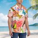 thumbnail image 3 of Balery Flowers And Birds Watercolor Camisas hawaianas de manga corta para hombre, camisas playeras de corte holgado, camisas de vacaciones con botones,Medium, 3 of 7