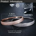 thumbnail image 6 of Elegant 585 Rose Gold Plated Baguette Cubic Zircon Cuff Bangle Fashion Jewelry, 6 of 9