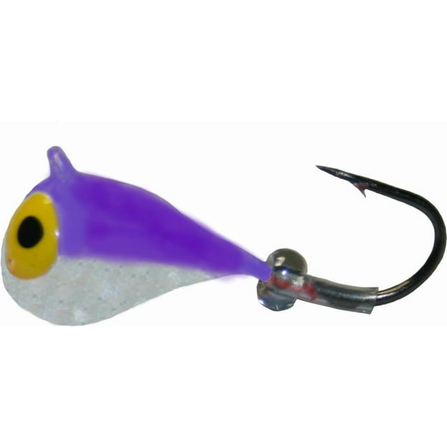 K&E STOPPER LURES TUNGSTEN-PELKIE ICE JIG / SIZE 14 / PURPLE GLOW / 1 PACK