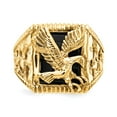thumbnail image 5 of 14K Yellow Gold Ring Band Men's Onyx Eagle, Size 7, 5 of 5