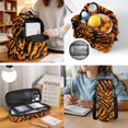 thumbnail image 5 of Garronmavis Orange Tiger Stripe Animal Backpack Pack, 17 Inch Ergonomic Kids Bookbag Comes with Lunch Container, Pencil Holder and Water Bottle Cover for Jungle Fans, 5 of 7