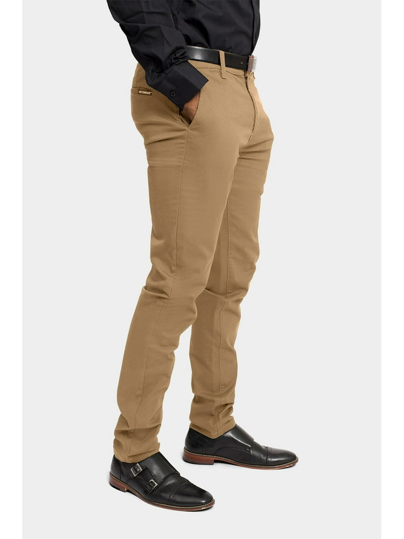 Victorious Men's Casual Slim Fit Stretch Basic Chino Pants